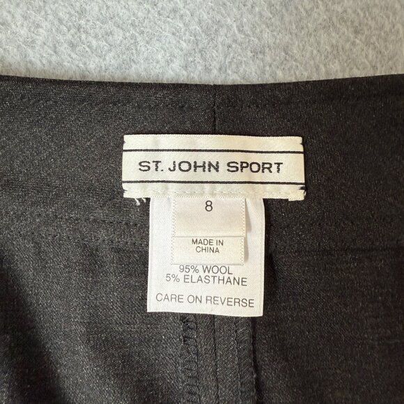 St. John Sport Womens Charcoal Gray Trousers Pants Straight Leg Office Size 8 - Picture 2 of 13